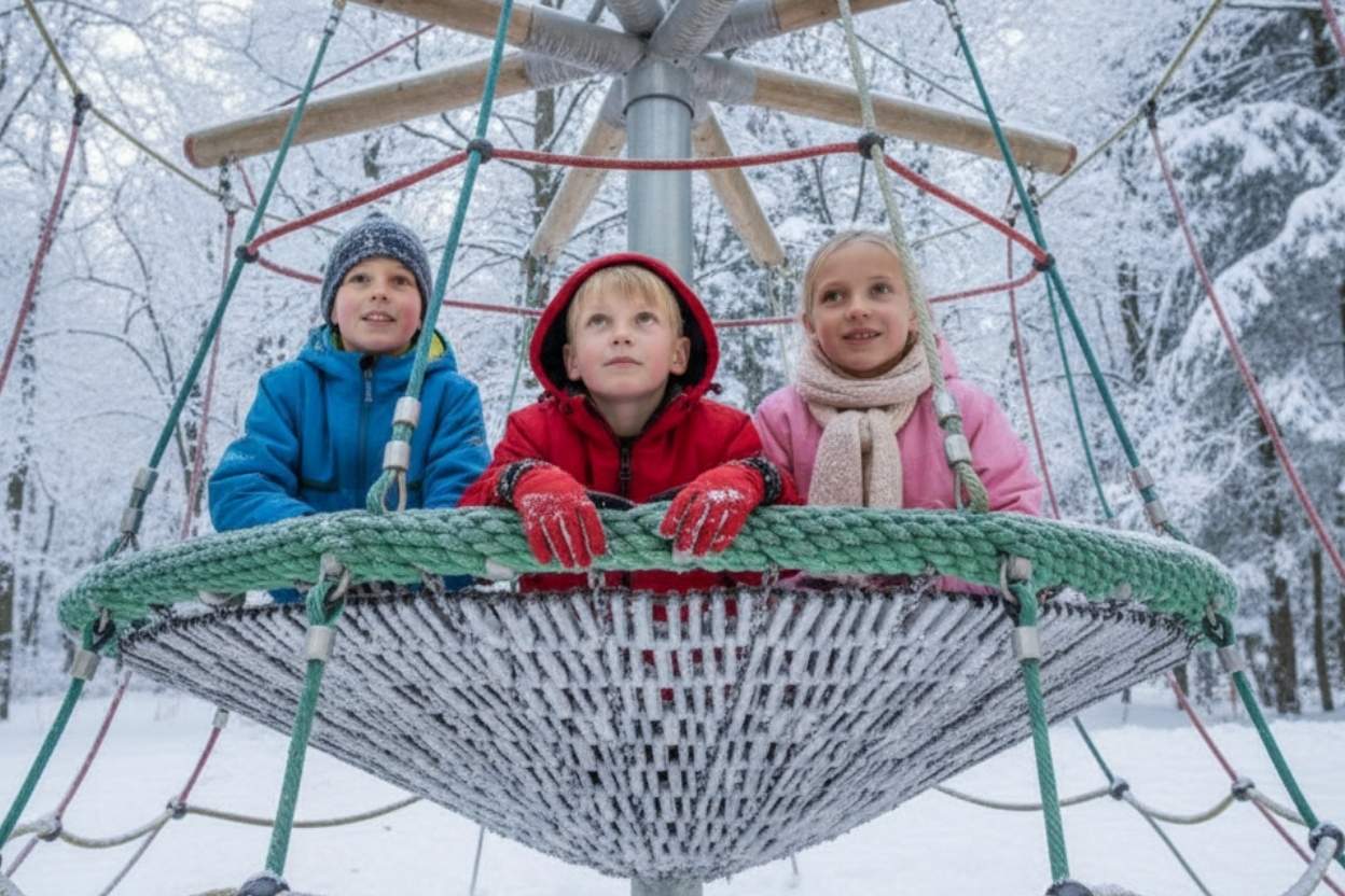 Parques infantiles preparados para el invierno